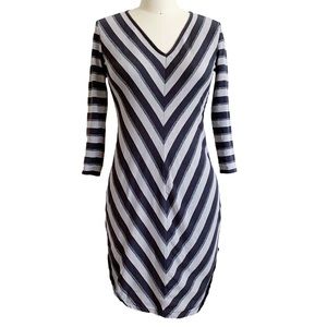 A|X Armani Exchange Striped Tunic Dress Gray S